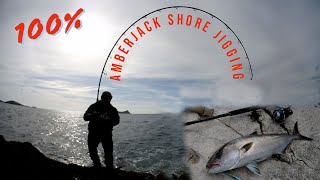 Amberjacks on the rocks! Mind Blowing Shore Jigging Fishing!💪💪 