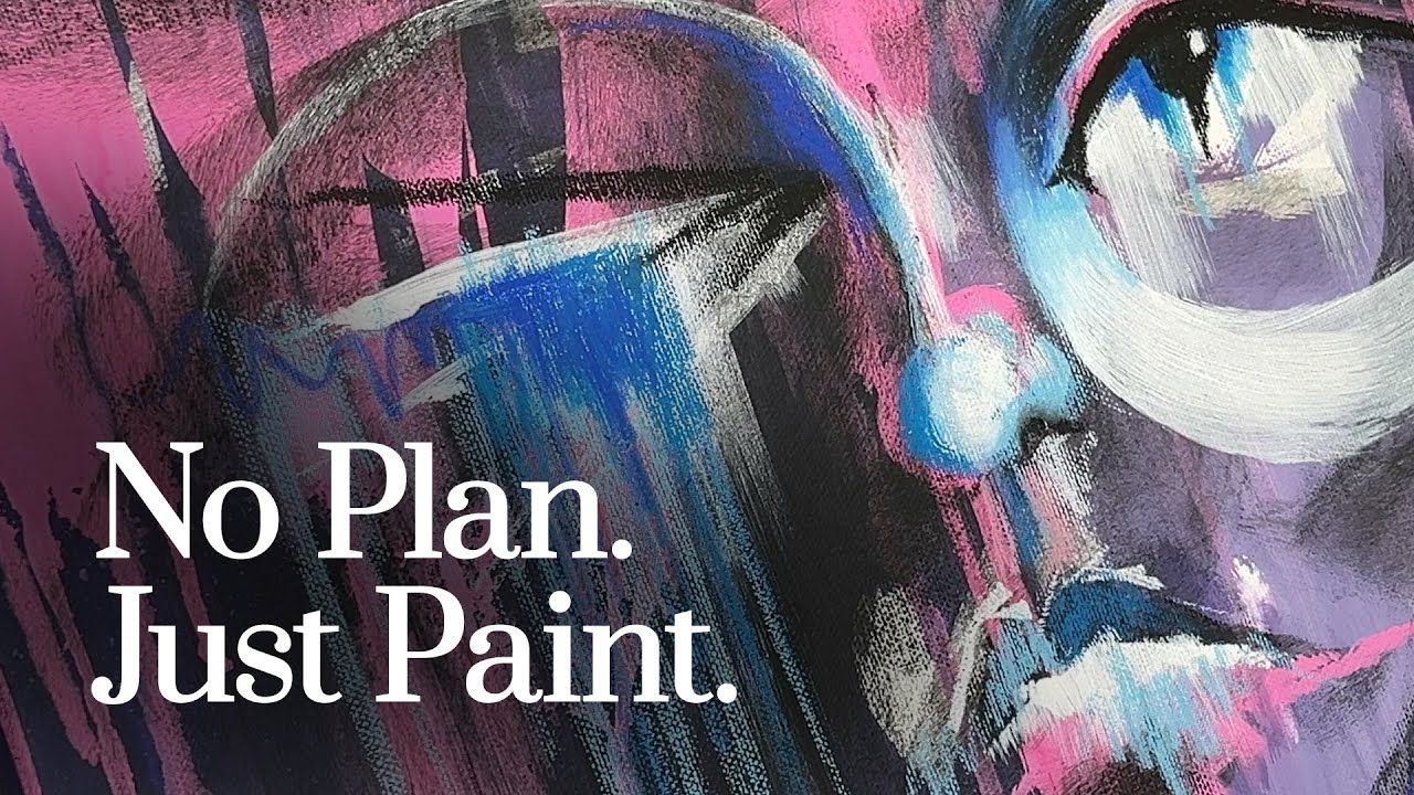 Intuitive Abstract Face Painting | No Sketches, Just Paint