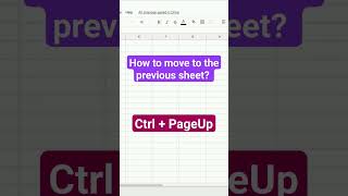 CTRL+PAGEUP shortcut key is for???😲💥#excel  #learnexcel  Subscribe for more🙏