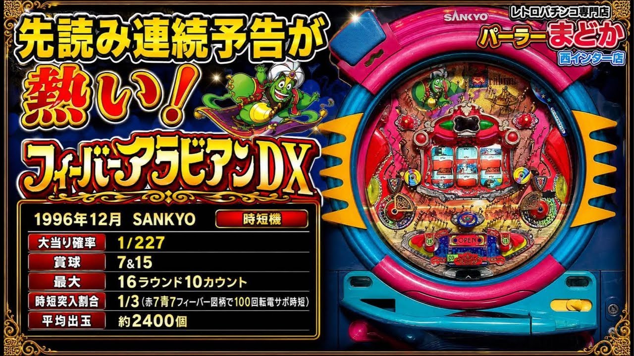 SANKYO FEVER パチンコ台 Exciting Foreshadowing】FEVER ARABIAN DX 1996 SANKYO【Retro