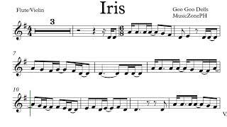 Iris Flute Violin Play Along Sheet Music
