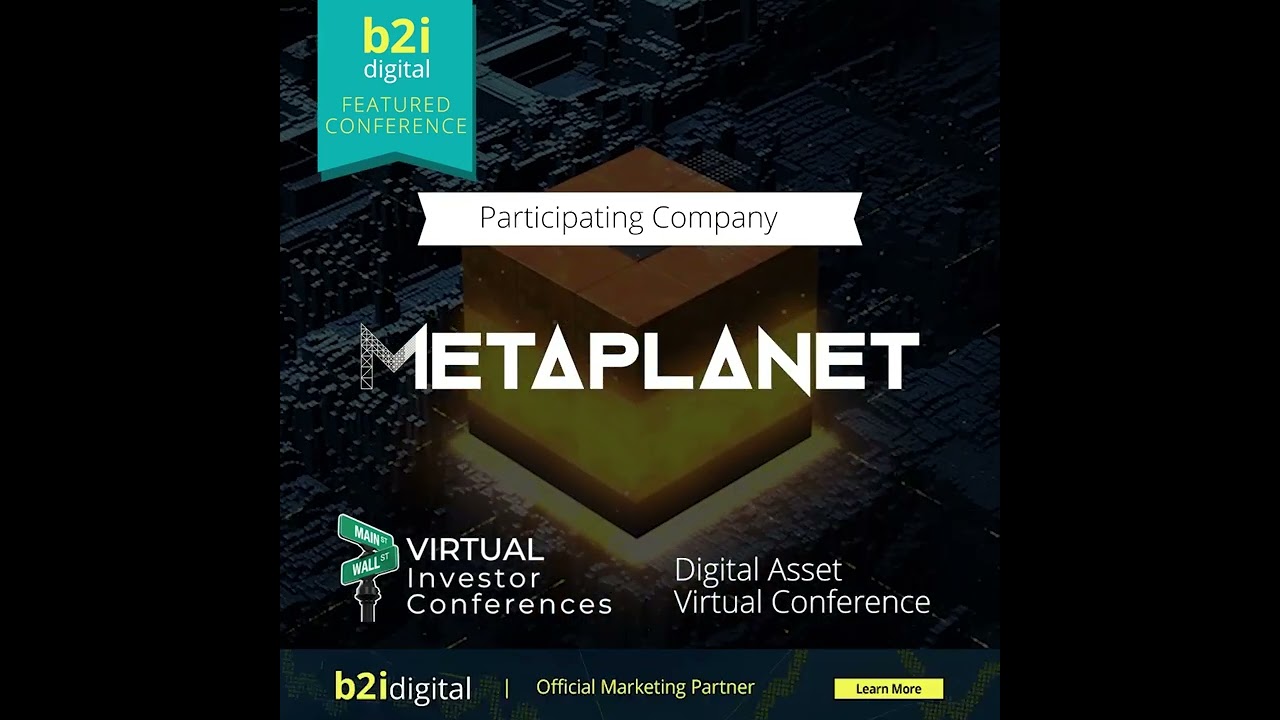 B2i Digital is pleased to highlight Metaplanet Inc. (OTCQX: MTPLF | TSE:  3350) - YouTube