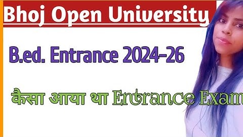 Mp bhoj open University bed entrance previous year question paper#2025 #mpbhoj #epbhopal#mpboerdexam
