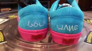 blue and pink golf wang vans