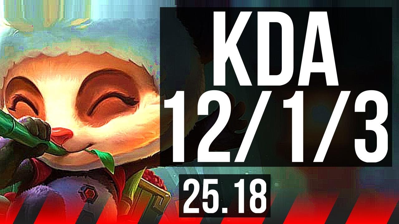 TEEMO vs FIORA (TOP) | 10 solo kills, 12/1/3, Legendary | KR Master | 25.18