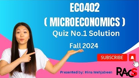 ECO402 (Microeconomics) Quiz No.1 Solution Fall 2024-By Rare Academy of Science/Hina Mehjabeen