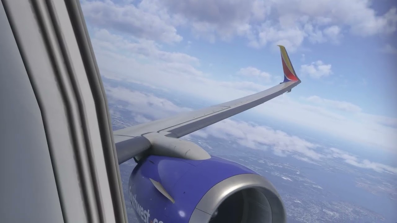 (cfm56-7 buzzsaw) southwest 737-8TH takeoff from Baltimore airport. MSFS2020
