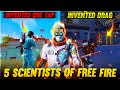 5 SCIENTISTS OF FREE FIRE 🔥 WHO INVENTED OneTap, Drag, Jump headshot    🤔 Garena Free Fire