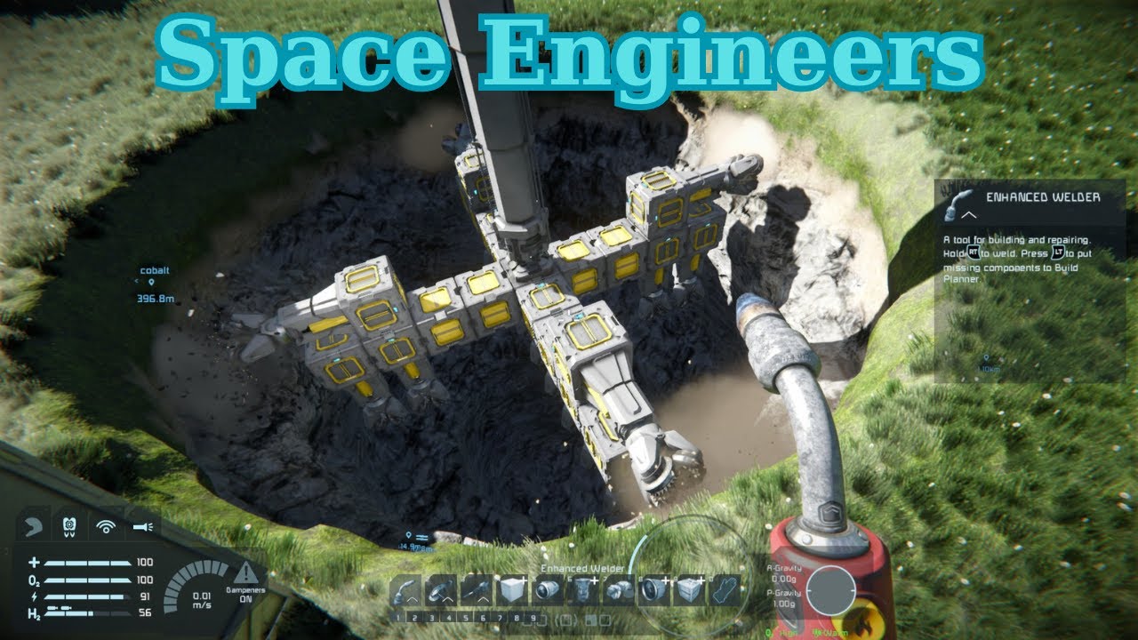 Space Engineers (E-8) The New Mining Drill - YouTube