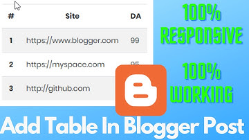 How to add table in blogger post | Add Responsive Table In Blogger