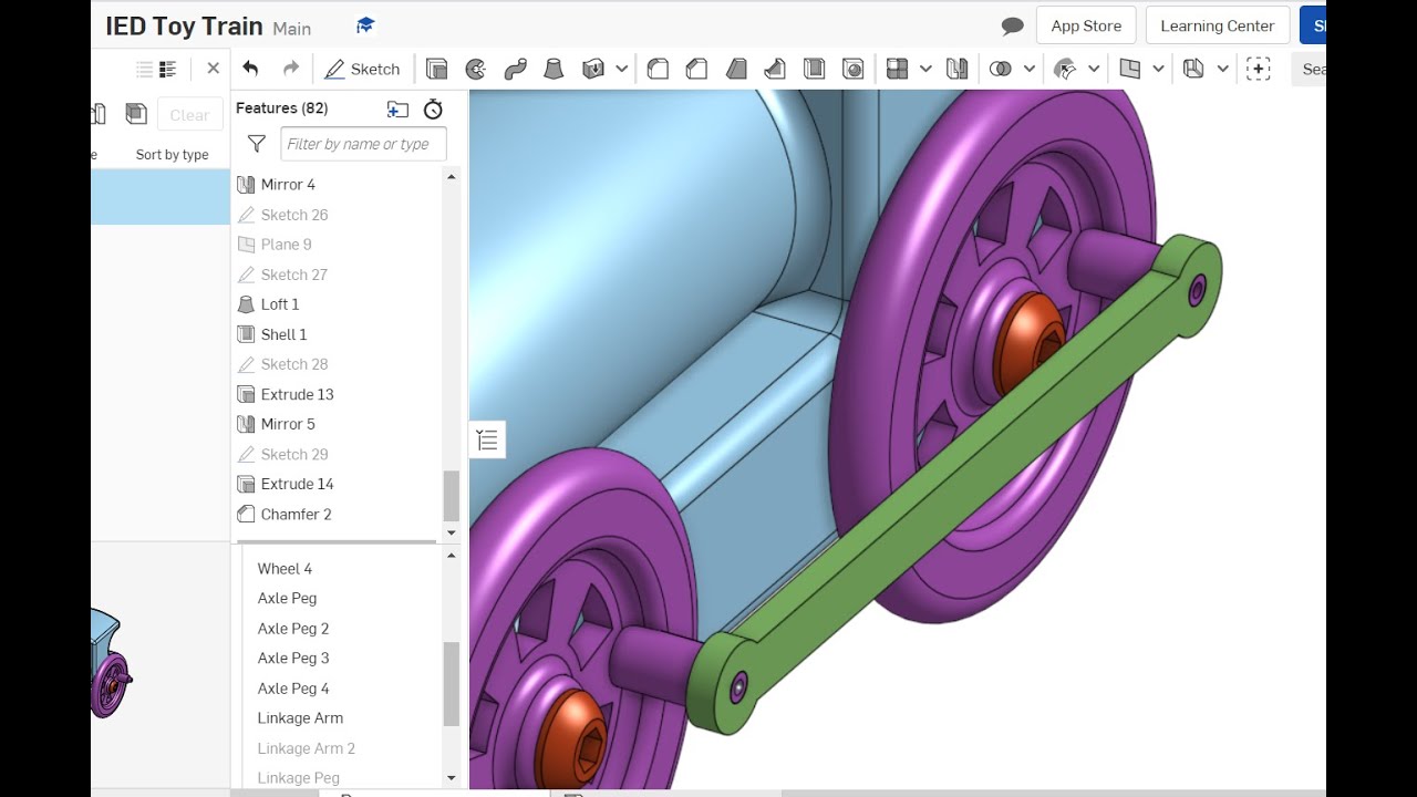 Linkage Arm, IED Toy Train, CAD Model Onshape YouTube