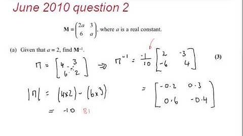 FMSP Revision: Edexcel FP1 June 2010 qn 2 - Matrices