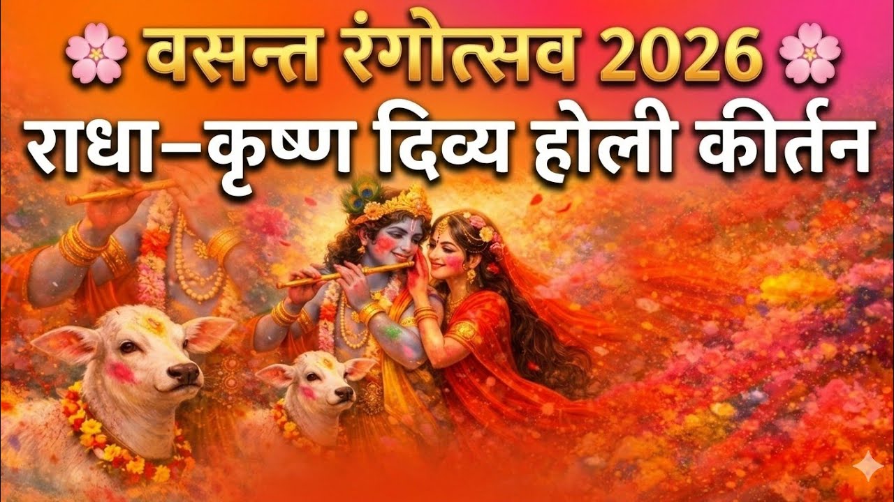 🌸 🌸वसन्त-रंगोत्सवः 2026 | श्री राधा-कृष्ण होली कीर्तनम् | दिव्य संस्कृत होली भजन | 🌸🌸