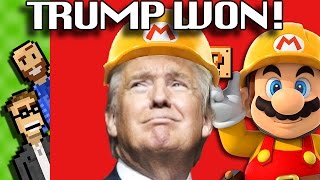 Trump WON? Donald Trump WINS! | Election 2016 & Super Mario Maker in The Basement screenshot 2