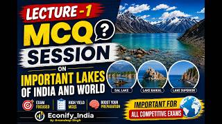 Important Lakes of India and World MCQs | Most Expected Questions for JKSSB FAA/NT PART 1