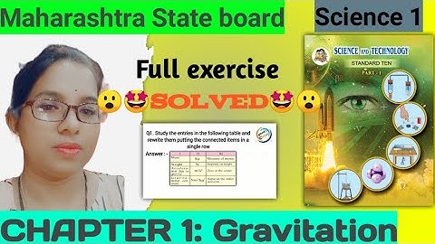 Exercise class 10 science chapter 1 gravitation I question answer gravitation I 10th Science 1