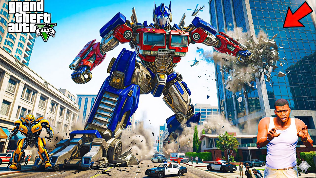 Franklin Trying To Upgrade His Optimus prime To Next Level In GTA5
