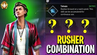 Rusher Character Combination 🔥 | Best Character Skill For Rusher In Free Fire