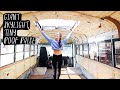 Skoolie roof raise lazy girl edition giant skylight for more height in my school bus