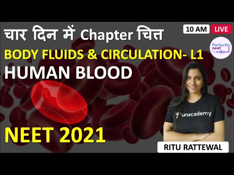 L1: Human Blood- Body Fluids and Circulation | 4 Din me Chapter Chitt | NEET 2021 | Ritu Rattewal