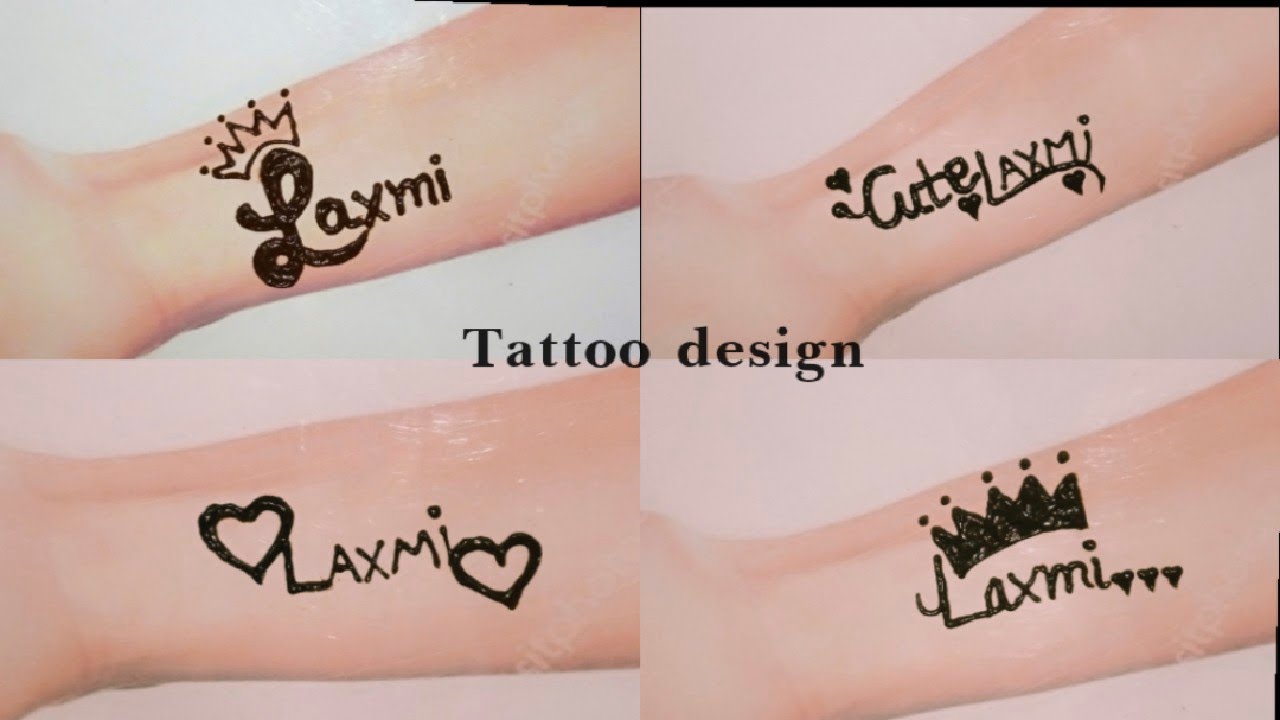 4 most beautiful mehndi tattoo design-Laxmi name mehndi tattoo ...