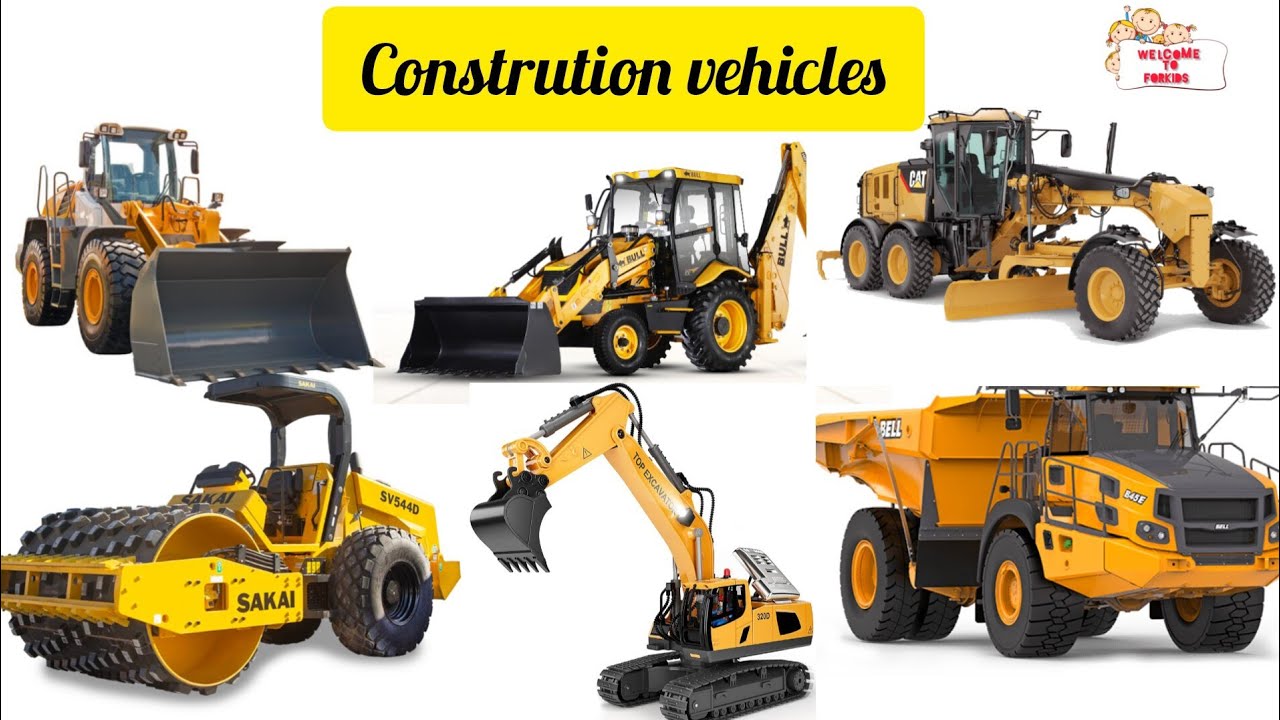 Constrution vehicles name in english | Learn types of construction vehicles | Construction vehicles