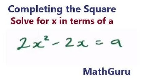 Completing The Square | Quadratic Equations | Example 3