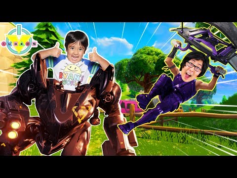 RYAN PLAYS FORTNITE DUO WITH DADDY ! Let's Play !