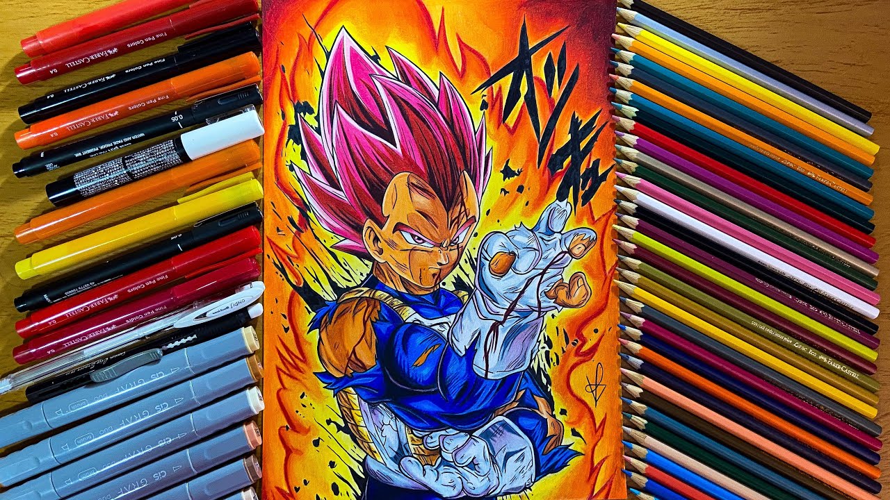 Speed Drawing Vegeta Super Saiyan God