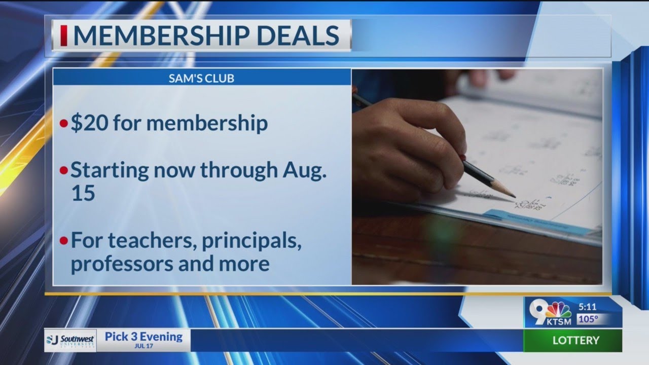 Sam is offering $20 membership to teachers