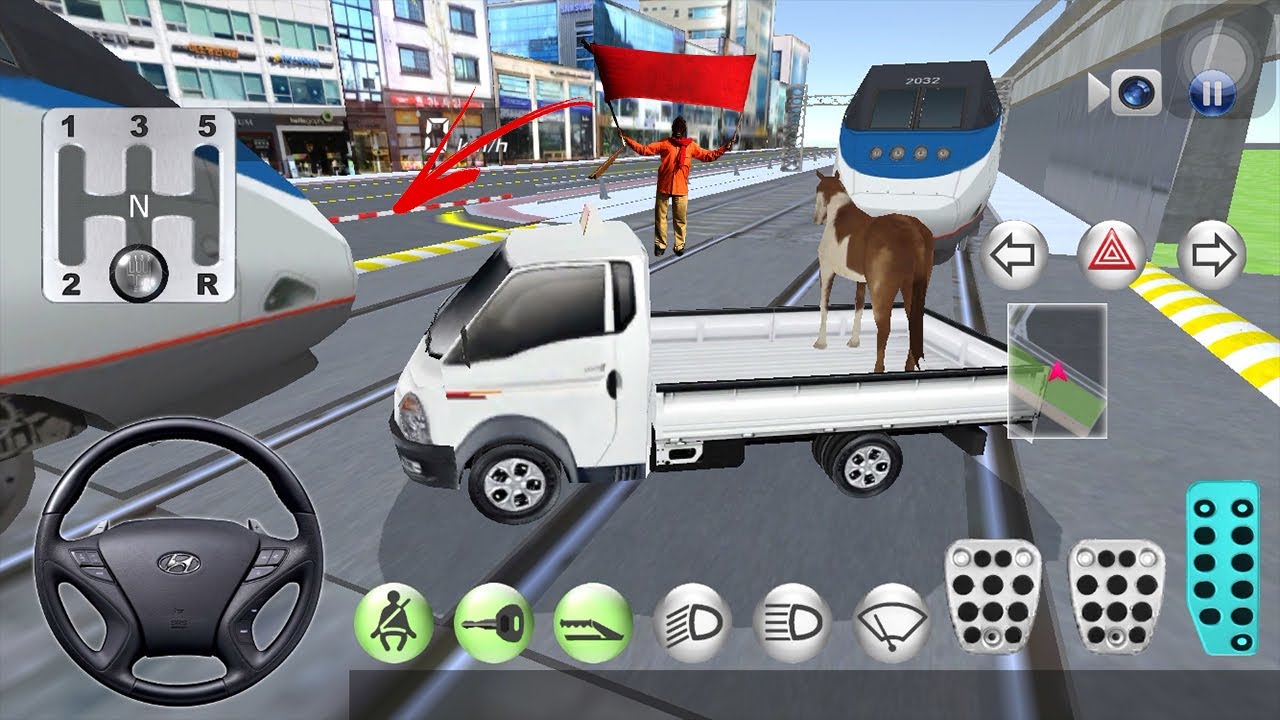 3d driving class simulator update bullet train vs fire truck red signal  Driving car android games