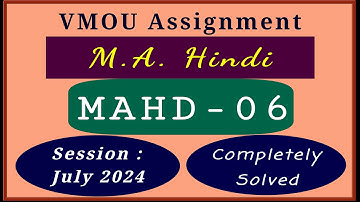 VMOU MAHD 06 Assignment July 2024 VMOU MA Hindi Final Year Assignment Solved 2024-25