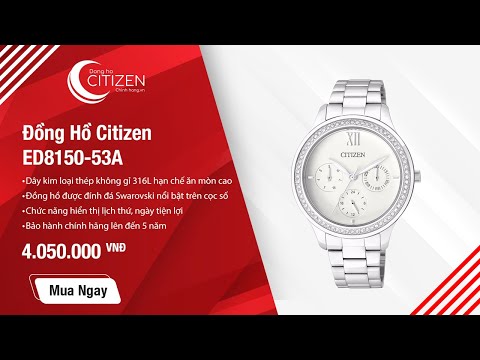 Video Đồng Hồ Citizen Nữ Dây Kim Loại Quartz ED8150-53A - youtube