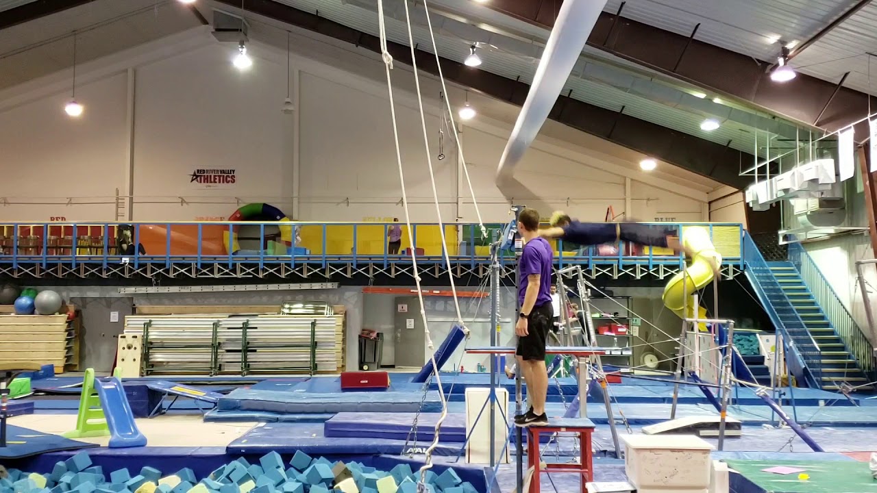 High Bar First Back Dismounts in 3 years YouTube