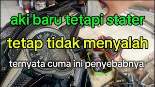 penyebab stater motor Jupiter MX new, tidak bisa menyala.