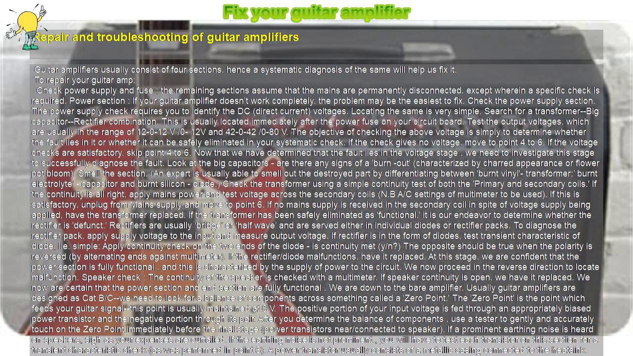 How to Fix your guitar amplifier YouTube