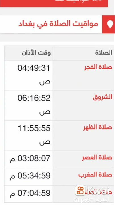 وقت الاذان في بغداد اليوم ان شاء الله، 17/10/2022