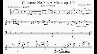 De Bériot Violin Concerto No.9 op.104 A Minor. First Movement with Metronome. Slow Practice Video