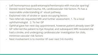 Case study homonymous quadrantanopia
