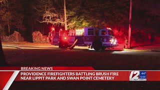 Brush fire breaks out near Providence cemetery