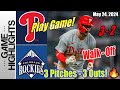 Phillies vs Rockies [Innings 10 + 11] Highlights | May 24, 2024 |  3 Pitches - 3 Outs! 😱 Play Game 🔥