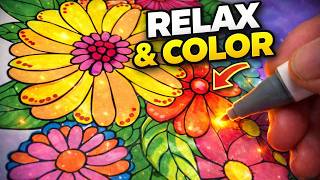Relaxing Flower Coloring 🌸 | Free Printable Floral Coloring Page (Adult Coloring ASMR)