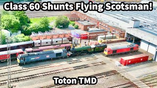 For ONE TIME Only..! Class 60 'TUG' 60074 SHUNTS 60103 'Flying Scotsman' at Toton TMD..! 20/05/24