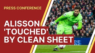Jurgen Klopp admits Alisson was touched by rare clean sheet