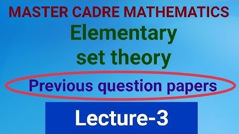 Master cadre Punjab (Mathematics) Elementary set theory part-3  Previous question papers