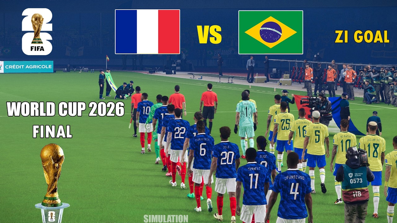 FRANCE vs BRAZIL - FIFA World Cup Final 2026 - Neymar vs Mbappe Full Match Simulation eFootball PES