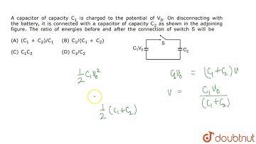 A capacitor of capacity `C_(1)` is charged to the potential of `V_(0)`. On disconnecting with the ba