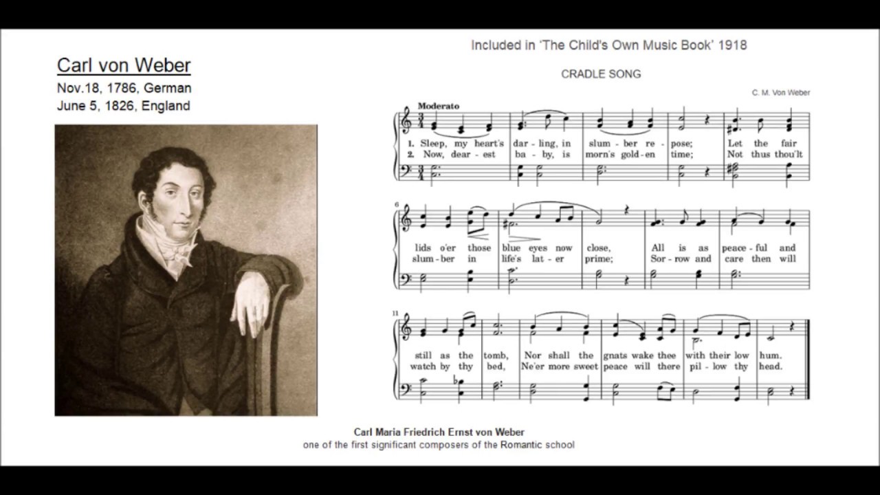 Carl Maria von er, Cradle Song, Choral. Solid Chord Bass YouTube