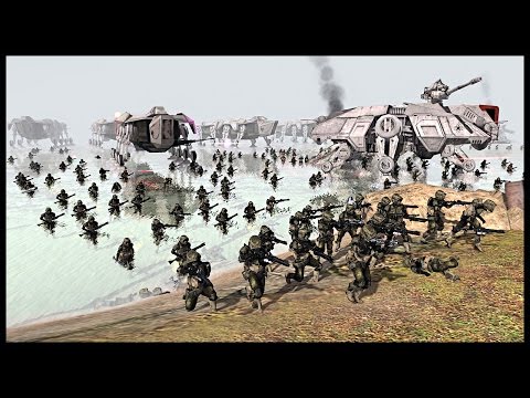 amphibious-clone-assault---battle-of-kashyyyk-|-men-of-war-assault-squad-2-star-wars-mod-gameplay