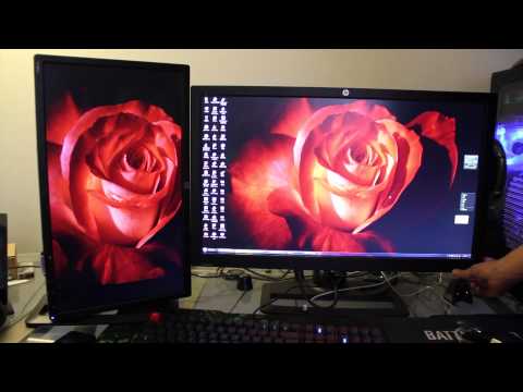 HP ZR2740W 27 inch IPS monitor unboxing and quick review (with ZR22W)